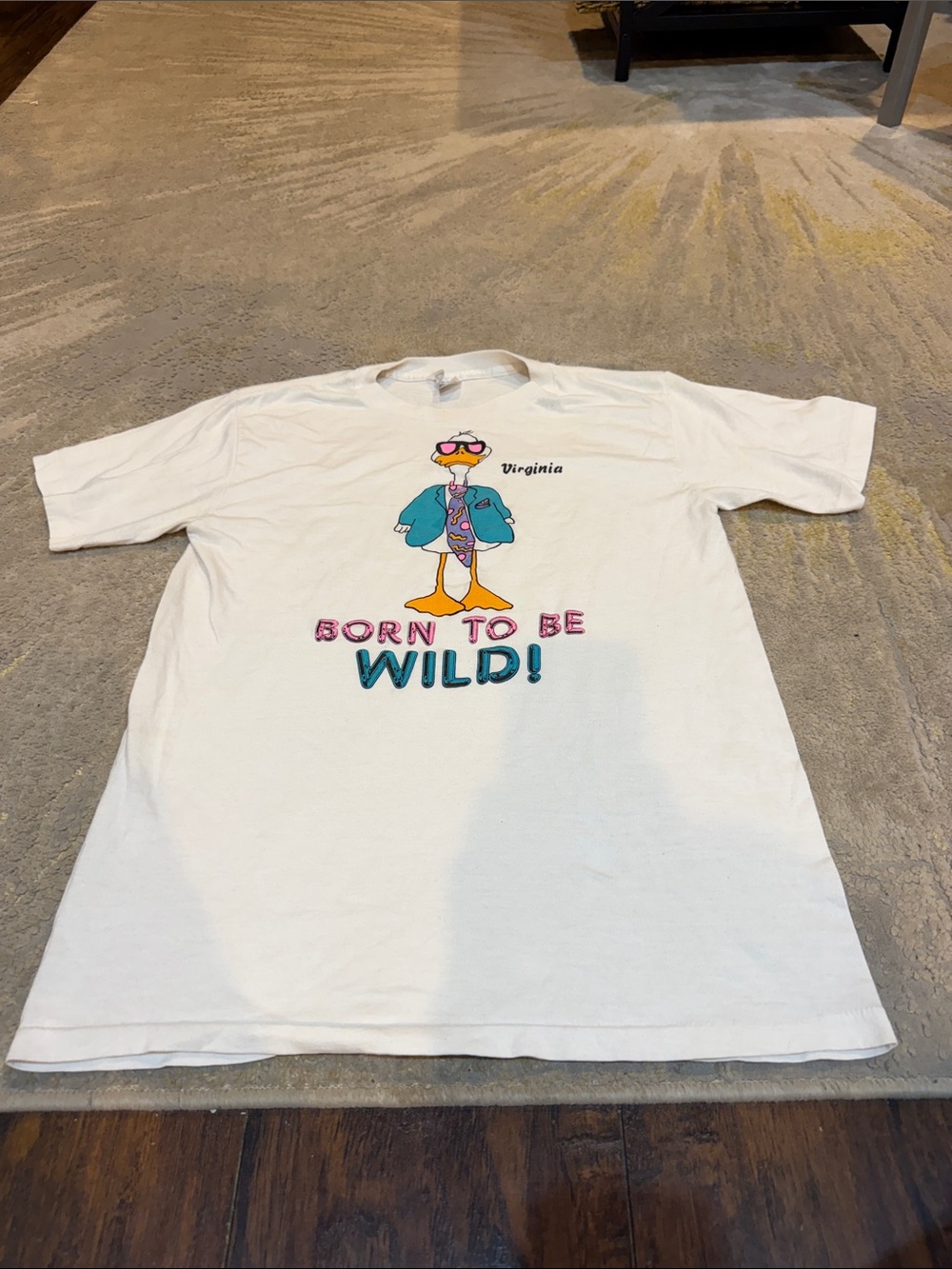 VTG‎ my shirt 80s Single Stitch Duck Born to be Wild Virginia large TShirt EUC